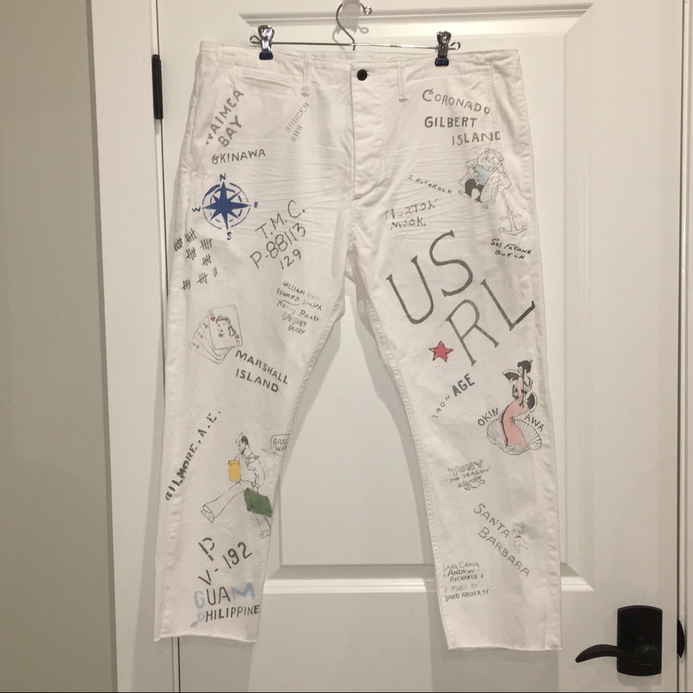 Polo by Ralph Lauren White Graphic Jeans